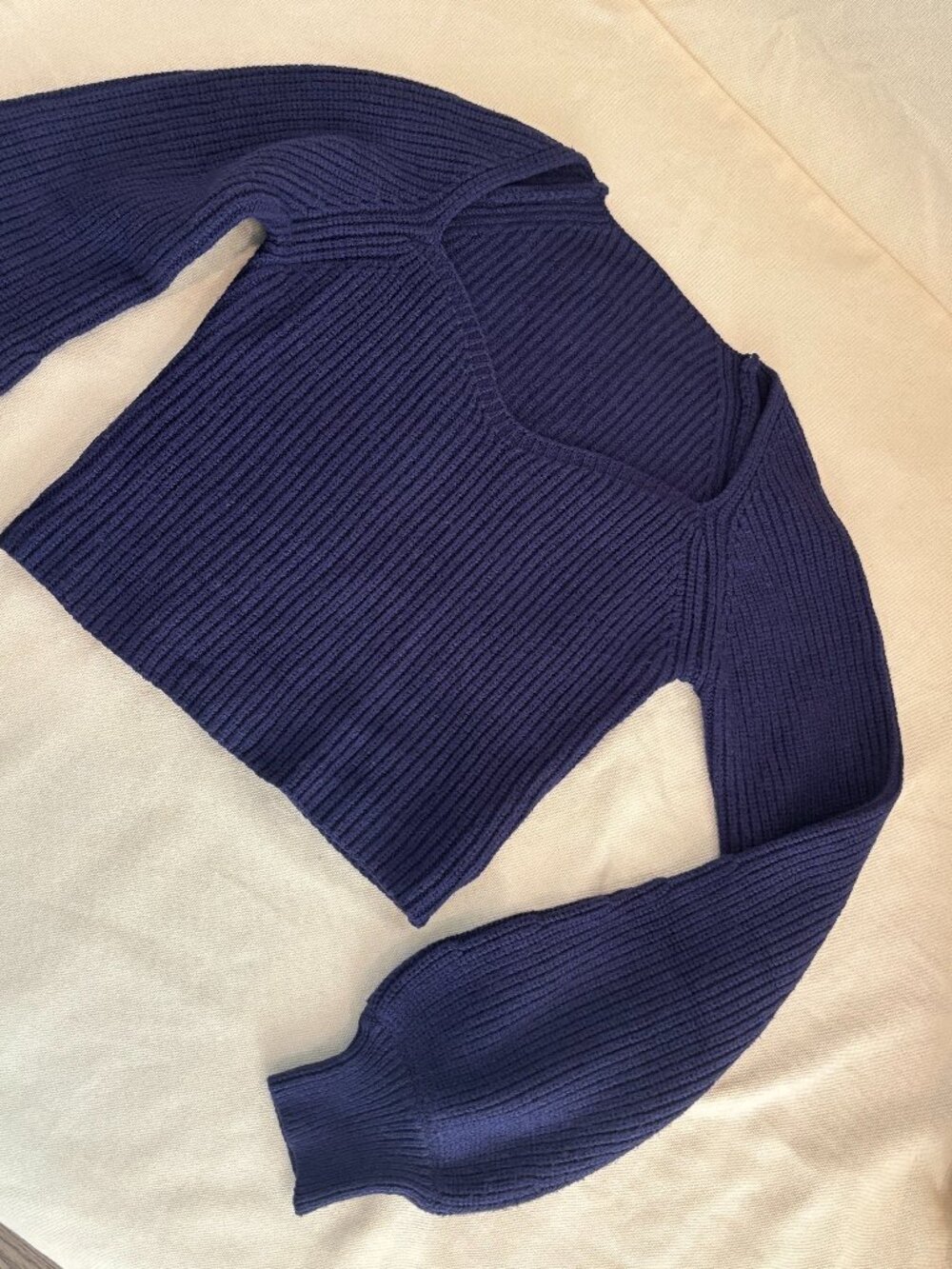 Cider Cropped Sweetheart Neckline Sweater